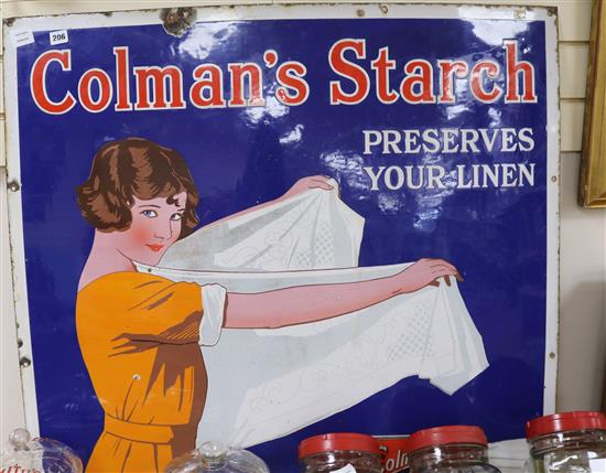A Colmans Starch preserves your linen enamel advertising sign